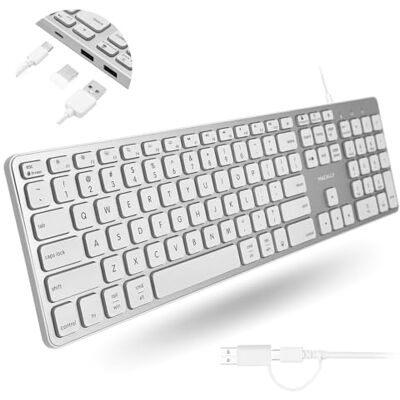 Macally Clavier filaire pour Mac avec hub USB (2 x USB-A / 1 x USB-C) – Compatible clavier Apple rétroéclairé avec double interface – Détection automatique du système d'exploitation pour Mac, MacBook - Publicité Macally Clavier filaire pour Mac avec hub USB (2 x USB-A / 1 x USB-C) – Compatible clavier Apple rétroéclairé avec double interface – Détection automatique du système d'exploitation pour Mac, MacBook - Publicité