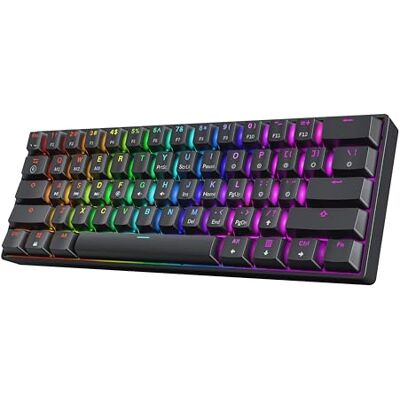 HK Gaming GK61 60 % v3 Clavier de jeu mécanique compact 61 touches multicolores RVB LED éclairées pour PC/Mac Disposition ANSI US (noir, Speed Yellow Switch) - Publicité HK Gaming GK61 60 % v3 Clavier de jeu mécanique compact 61 touches multicolores RVB LED éclairées pour PC/Mac Disposition ANSI US (noir, Speed Yellow Switch) - Publicité