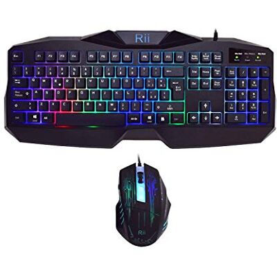 Rii RK400 - Disposition italienne - 104 touches - 2000 DPI - Clavier et Souris - Publicité Rii RK400 - Disposition italienne - 104 touches - 2000 DPI - Clavier et Souris - Publicité