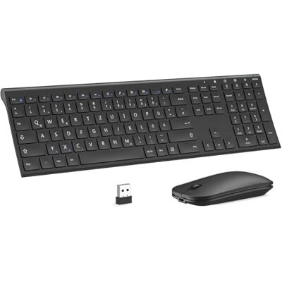 seenda KS15F Ensemble clavier souris sans fil ultra plat et aluminium Clavier sans fil 2,4 G avec souris rechargeable pour PC Windows, ordinateur portable et Smart TV - Publicité seenda KS15F Ensemble clavier souris sans fil ultra plat et aluminium Clavier sans fil 2,4 G avec souris rechargeable pour PC Windows, ordinateur portable et Smart TV - Publicité
