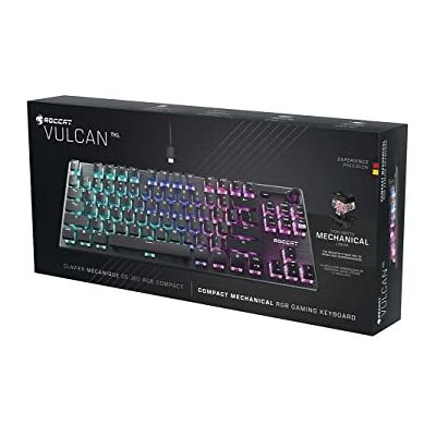 ROCCAT Vulcan TKL Clavier de jeu linéaire pour PC,Interrupteur mécanique Titan avec par touche,Éclairage RVB AIMO sans tente, design compact, câble USB-C amovible, noir - Publicité ROCCAT Vulcan TKL Clavier de jeu linéaire pour PC,Interrupteur mécanique Titan avec par touche,Éclairage RVB AIMO sans tente, design compact, câble USB-C amovible, noir - Publicité
