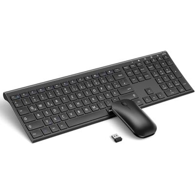 seenda Ensemble Clavier Souris sans Fil – 2,4 G sans Fil et Rechargeable, Clavier Ultra Fin en Aluminium avec Disposition QWERTZ Allemande pour PC, Ordinateur Portable, Ordinateur, Smart TV (Noir) - Publicité seenda Ensemble Clavier Souris sans Fil – 2,4 G sans Fil et Rechargeable, Clavier Ultra Fin en Aluminium avec Disposition QWERTZ Allemande pour PC, Ordinateur Portable, Ordinateur, Smart TV (Noir) - Publicité
