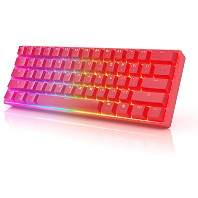 HK Gaming GK61 Mechanical Gaming Keyboard 60 Percent 61 RGB Rainbow LED Backlit Programmable Keys USB Wired for Mac and Windows PC Hotswap Gateron Optical Brown Switches Red - Publicité HK Gaming GK61 Mechanical Gaming Keyboard 60 Percent 61 RGB Rainbow LED Backlit Programmable Keys USB Wired for Mac and Windows PC Hotswap Gateron Optical Brown Switches Red - Publicité