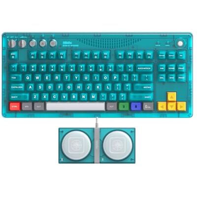 8BitDo Retro 87 Mechanical Keyboard, Hot Swappable Wireless Gaming Keyboard with RGB Backlight, Bluetooth/2.4G/USB-C, Linear Switches, Dual Super Buttons Clear Blue QWERTY ANSI US Layout - Publicité 8BitDo Retro 87 Mechanical Keyboard, Hot Swappable Wireless Gaming Keyboard with RGB Backlight, Bluetooth/2.4G/USB-C, Linear Switches, Dual Super Buttons Clear Blue QWERTY ANSI US Layout - Publicité