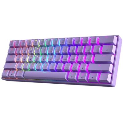 HK Gaming GK61 60 % v3 Clavier de jeu mécanique compact 61 touches multicolores RVB LED éclairées pour PC/Mac Disposition ANSI US (lavande, Gateron Optical Speed Yellow Switch) - Publicité HK Gaming GK61 60 % v3 Clavier de jeu mécanique compact 61 touches multicolores RVB LED éclairées pour PC/Mac Disposition ANSI US (lavande, Gateron Optical Speed Yellow Switch) - Publicité