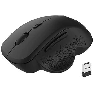 Guuueoo Souris d'ordinateur sans fil,  2,4 G, portable, silencieuse, ergonomique, avec récepteur USB, 3 DPI réglables, 6 boutons, souris optique pour ordinateur portable, PC, tablette (noir) - Publicité