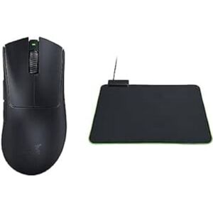 Razer DeathAdder V3 Pro + Goliathus Chroma Souris sans Fil légère et Ergonomique, capteur Optique 30K et Tapis de Souris Souple avec éclairage RGB - Publicité