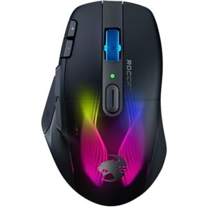 Roccat Kone XP Air – Souris Gaming sans-fil, Capteur Optique 19K DPI, 100h d’autonomie, Station de charge RGB, éclairage AIMO RGB, Noir - Publicité