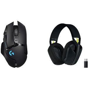 Logitech 502 Lightspeed Souris Gamer sans Fil, Noire, with G435 Lightspeed et Bluetooth sans Fil Casque Gaming, Noir - Publicité