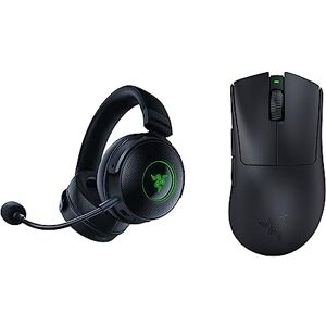 Razer Kraken V3 Pro Wireless Casque Gaming sans Fil avec Technologie Haptique Noir & DeathAdder V3 Pro Souris Gaming Esports Ergonomique sans Fil Noir - Publicité