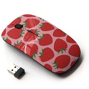 KawaiiMouse [ Souris Optque Sans Fil 2.4G ] Strawberry Summer Sun Pink Berries - Publicité