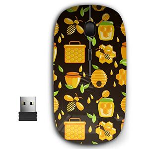 KawaMouse Souris ergonomique sans fil USB portable 2,4 G pour PC, ordinateur portable, ordinateur portable, ordinateur portable avec nano récepteur (nid d'abeille décoratif) - Publicité