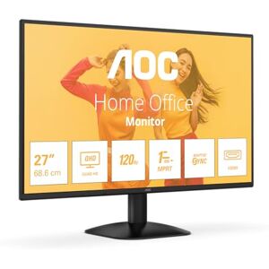 AOC Moniteur Q27B35S3 27 Pouce WQHD 120Hz IPS Dalle, 1ms MPRT, HDR10, (2560x1440 HDMI 1x 2.0 DP 1x 1.4) Noir - Publicité AOC Moniteur Q27B35S3 27 Pouce WQHD 120Hz IPS Dalle, 1ms MPRT, HDR10, (2560x1440 HDMI 1x 2.0 DP 1x 1.4) Noir - Publicité