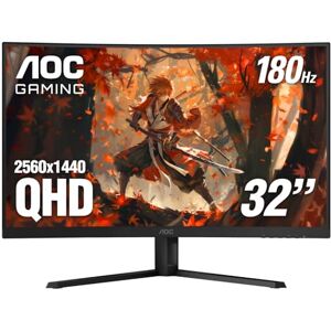 AOC CQ32G4VE Moniteur de Jeu incurvé 32 Pouces 2K sans Cadre QHD, 1500R VA incurvé, 180 Hz, Temps de réponse 0,5 ms, 2 Ports d'affichage, 2 Ports HDMI, Console de Jeu Compatible avec Console de Jeu - Publicité AOC CQ32G4VE Moniteur de Jeu incurvé 32 Pouces 2K sans Cadre QHD, 1500R VA incurvé, 180 Hz, Temps de réponse 0,5 ms, 2 Ports d'affichage, 2 Ports HDMI, Console de Jeu Compatible avec Console de Jeu - Publicité