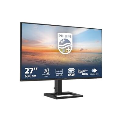 Philips 27E1N1300AE Moniteur Full HD 27 Pouces, Haut-parleurs, réglable en Hauteur (1920x1080, 100 Hz, HDMI, USB-C (65W), USB Hub) Noir - Publicité Philips 27E1N1300AE Moniteur Full HD 27 Pouces, Haut-parleurs, réglable en Hauteur (1920x1080, 100 Hz, HDMI, USB-C (65W), USB Hub) Noir - Publicité