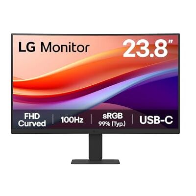 LG Écran Bureautique VA 24" incurvé FHD 100Hz 5ms USB-C (15W) 24U421A-B, FHD 1920x1080 HDR 10 sRGB 99% (CIE1931) Incurvé 1500R HDMI 2.0 Inclinable - Publicité LG Écran Bureautique VA 24" incurvé FHD 100Hz 5ms USB-C (15W) 24U421A-B, FHD 1920x1080 HDR 10 sRGB 99% (CIE1931) Incurvé 1500R HDMI 2.0 Inclinable - Publicité