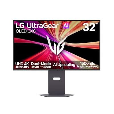 LG Ultragear AI Écran Gaming OLED 32" 4K Dual Mode 240Hz480Hz 0.03ms 32GX870B-B OLED 4è gen 1500cd/m² max DP 2.1 VESA DisplayHDR™ True Black 500 AMD FreeSync™ Premium Pro NVIDIA G-Sync™ - Publicité LG Ultragear AI Écran Gaming OLED 32" 4K Dual Mode 240Hz480Hz 0.03ms 32GX870B-B OLED 4è gen 1500cd/m² max DP 2.1 VESA DisplayHDR™ True Black 500 AMD FreeSync™ Premium Pro NVIDIA G-Sync™ - Publicité
