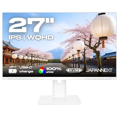 JAPANNEXT Ecran PC Blanc 27" IPS WQHD (2560x1440) - Publicité JAPANNEXT Ecran PC Blanc 27" IPS WQHD (2560x1440) - Publicité