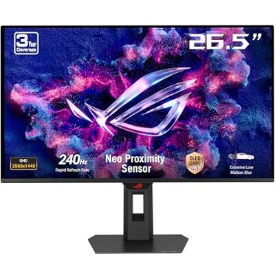 Asus ROG Strix OLED XG27AQDMES Moniteur Gaming ― 27 Pouces (26,5 Pouces Visibles) 1440p QD-OLED, 240 Hz, 0,03 ms, capteur de proximité Neo, OLED Care Pro, ELMB, Compatible G-Sync - Publicité Asus ROG Strix OLED XG27AQDMES Moniteur Gaming ― 27 Pouces (26,5 Pouces Visibles) 1440p QD-OLED, 240 Hz, 0,03 ms, capteur de proximité Neo, OLED Care Pro, ELMB, Compatible G-Sync - Publicité