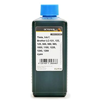 Octopus Recharge d'encre compatible avec les cartouches d'imprimante Brother LC-121, LC-123, LC-125, LC-900, LC-970, LC-980, LC-985, LC-1000, LC-1100, LC-1220, LC-1240, LC-1280XL, cartouches d'encre cyan, 250ml, Non-OEM - Publicité Octopus Recharge d'encre compatible avec les cartouches d'imprimante Brother LC-121, LC-123, LC-125, LC-900, LC-970, LC-980, LC-985, LC-1000, LC-1100, LC-1220, LC-1240, LC-1280XL, cartouches d'encre cyan, 250ml, Non-OEM - Publicité