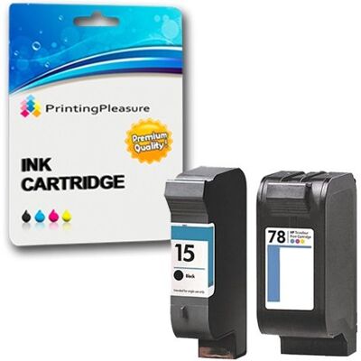 Printing Pleasure 2 Cartouches d'encre compatibles pour HP Deskjet 3810 3820 815c 916c 920c 940c 948c Officejet 5110 PSC 2120 700 720 750 900 950 Remplacement pour HP 15 (C6615DE) & HP 78 (C6578AE) - Publicité Printing Pleasure 2 Cartouches d'encre compatibles pour HP Deskjet 3810 3820 815c 916c 920c 940c 948c Officejet 5110 PSC 2120 700 720 750 900 950 Remplacement pour HP 15 (C6615DE) & HP 78 (C6578AE) - Publicité