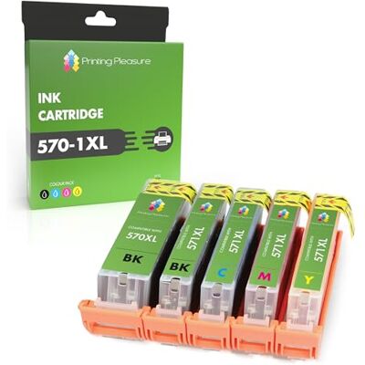 Printing Pleasure 5 XL Compatibles PGI-570XL CLI-571XL Cartouches d'encre pour Canon Pixma MG5750 MG5751 MG5752 MG5753 MG6850 MG6851 MG6852 MG6853 MG7750 TS5050 TS5051 TS5053 TS6050 TS6051 TS6052, Grande Capacité - Publicité Printing Pleasure 5 XL Compatibles PGI-570XL CLI-571XL Cartouches d'encre pour Canon Pixma MG5750 MG5751 MG5752 MG5753 MG6850 MG6851 MG6852 MG6853 MG7750 TS5050 TS5051 TS5053 TS6050 TS6051 TS6052, Grande Capacité - Publicité