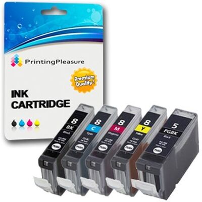 Printing Pleasure 5 Cartouches d'encre compatibles pour Canon Pixma iP4200 iP4300 iP4500 iP5200 iP5300 MP500 MP530 MP600 MP600R MP610 MP800 MP800R MP810 MP830 MP950 MP960 MP970 PGI-5BK CLI-8BK CLI-8C CLI-8M CLI-8Y - Publicité Printing Pleasure 5 Cartouches d'encre compatibles pour Canon Pixma iP4200 iP4300 iP4500 iP5200 iP5300 MP500 MP530 MP600 MP600R MP610 MP800 MP800R MP810 MP830 MP950 MP960 MP970 PGI-5BK CLI-8BK CLI-8C CLI-8M CLI-8Y - Publicité