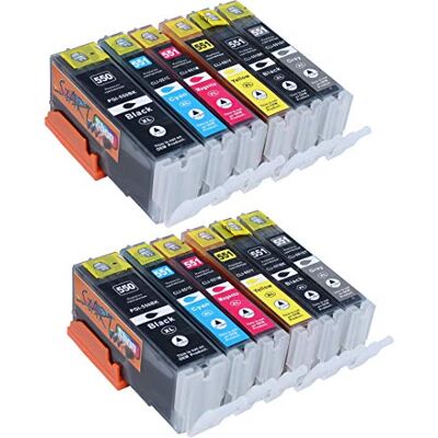 START 12 Cartouches d'encre Compatible avec Canon PGI-550XL CLI-551XL - Publicité START 12 Cartouches d'encre Compatible avec Canon PGI-550XL CLI-551XL - Publicité