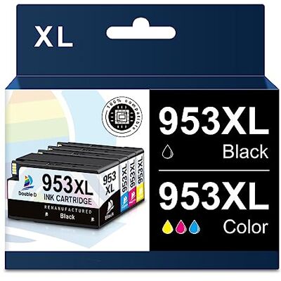 DOUBLE D Lot de cartouches d'encre 953 XL 953XL pour cartouches d'encre HP 953XL, non affectées par la mise à niveau, fonctionne pour imprimante HP Officejet Pro 7720 7730 7740 8210 8710 8720 8725 8730 8740 - Publicité DOUBLE D Lot de cartouches d'encre 953 XL 953XL pour cartouches d'encre HP 953XL, non affectées par la mise à niveau, fonctionne pour imprimante HP Officejet Pro 7720 7730 7740 8210 8710 8720 8725 8730 8740 - Publicité