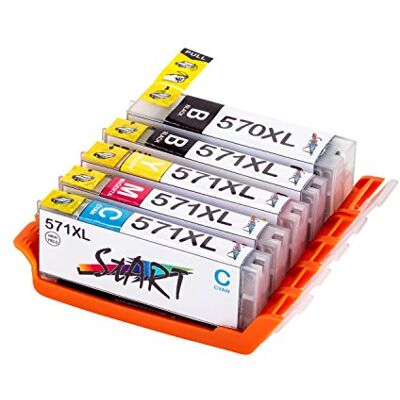 START 5 Cartouches d'encre Compatible avec Canon PGI-570 PGBK XL. CLI-571BK XL. CLI-571C XL. CLI-571M XL. CLI-571Y XL - Publicité START 5 Cartouches d'encre Compatible avec Canon PGI-570 PGBK XL. CLI-571BK XL. CLI-571C XL. CLI-571M XL. CLI-571Y XL - Publicité