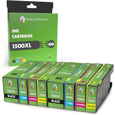 Printing Pleasure 8 Compatibles PGI-1500XL Cartouches d'encre pour Canon Maxify MB2000 MB2050 MB2300 MB2350 Noir/Cyan/Magenta/Jaune, Grande Capacité - Publicité Printing Pleasure 8 Compatibles PGI-1500XL Cartouches d'encre pour Canon Maxify MB2000 MB2050 MB2300 MB2350 Noir/Cyan/Magenta/Jaune, Grande Capacité - Publicité