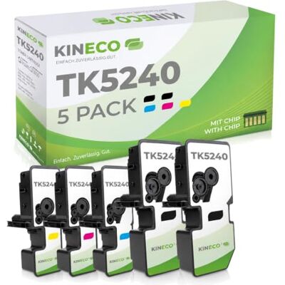 Kineco 5X Toner de remplace TK5240 2X BK 1x CMY Multipack pour Kyocera Ecosys M5526cdw P5026cdn - Publicité Kineco 5X Toner de remplace TK5240 2X BK 1x CMY Multipack pour Kyocera Ecosys M5526cdw P5026cdn - Publicité