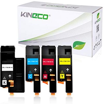 Kineco Pack de 4 Cartouches de toner compatible avec Dell 1760 HC noir, cyan, magenta, jaune 1250 c 1350 cnw 1355 cnw cn C 1765 nf 1765 nfw 1760 nw 1700 Series - Publicité Kineco Pack de 4 Cartouches de toner compatible avec Dell 1760 HC noir, cyan, magenta, jaune 1250 c 1350 cnw 1355 cnw cn C 1765 nf 1765 nfw 1760 nw 1700 Series - Publicité