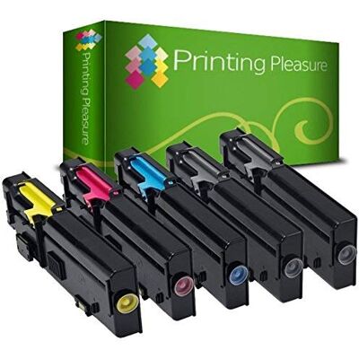 Printing Pleasure 5 Compatibles C2660/C2665 Cartouches de Toner pour Dell C2660DN C2660DNF C2660N C2665DN C2665DNF Noir/Cyan/Magenta/Jaune, Grande Capacité - Publicité Printing Pleasure 5 Compatibles C2660/C2665 Cartouches de Toner pour Dell C2660DN C2660DNF C2660N C2665DN C2665DNF Noir/Cyan/Magenta/Jaune, Grande Capacité - Publicité