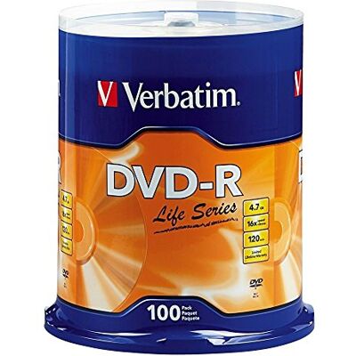 Verbatim Lot de 100 DVD-R Life Series 4,7 Go 16x - Publicité Verbatim Lot de 100 DVD-R Life Series 4,7 Go 16x - Publicité