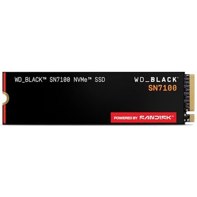 SanDisk WD_BLACK SN7100 NVMe SSD 2 To (Jusqu'à 7250Mo/s/6900Mo/s en lecture/ écriture, M.2 2280, PCIe Gen4, Next Gen TLC 3D NAND, Dashboard, Pour les Ordinateurs et Gaming Portables)POWERED BY - Publicité SanDisk WD_BLACK SN7100 NVMe SSD 2 To (Jusqu'à 7250Mo/s/6900Mo/s en lecture/ écriture, M.2 2280, PCIe Gen4, Next Gen TLC 3D NAND, Dashboard, Pour les Ordinateurs et Gaming Portables)POWERED BY - Publicité