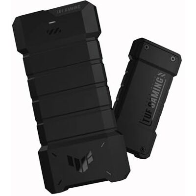 Asus TUF Gaming A2 Boîtier SSD Portable USB-C 3.2 Gen 2 x 2, Double M.2 NVMe PCIe et SATA, résistance aux Chutes MIL-STD-810H, résistance à l'eau et à la poussière IP68, châssis en Alliage - Publicité Asus TUF Gaming A2 Boîtier SSD Portable USB-C 3.2 Gen 2 x 2, Double M.2 NVMe PCIe et SATA, résistance aux Chutes MIL-STD-810H, résistance à l'eau et à la poussière IP68, châssis en Alliage - Publicité