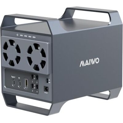 MAIWO Boîtier SATA 4 baies (non RAID), station d'accueil pour disque dur avec 2 ventilateurs intelligents, boîtier de disque dur à 4 baies avec port HD-MI, extension de stockage de 88 To, interrupteur - Publicité MAIWO Boîtier SATA 4 baies (non RAID), station d'accueil pour disque dur avec 2 ventilateurs intelligents, boîtier de disque dur à 4 baies avec port HD-MI, extension de stockage de 88 To, interrupteur - Publicité