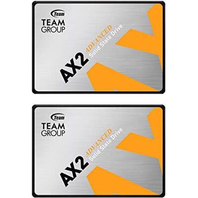 TEAMGROUP AX2 Lot de 2 disques SSD internes 3D NAND TLC 2,5" SATA III 512 Go (vitesse de lecture 530 Mo/s) compatibles avec ordinateur portable et PC de bureau T253A3512G0C1P1 - Publicité TEAMGROUP AX2 Lot de 2 disques SSD internes 3D NAND TLC 2,5" SATA III 512 Go (vitesse de lecture 530 Mo/s) compatibles avec ordinateur portable et PC de bureau T253A3512G0C1P1 - Publicité