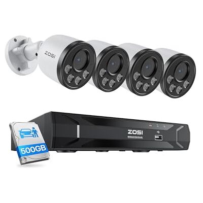 ZOSI 5MP Kit Caméra de Surveillance PoE Audio NVR H.265+ 8CH 5MP 500GB 4 Caméras IP PoE 4MP 2,5K pour Extérieur et Intérieur, Vision Nocturne, Détection Humaine Intelligente, Accès à Distance - Publicité ZOSI 5MP Kit Caméra de Surveillance PoE Audio NVR H.265+ 8CH 5MP 500GB 4 Caméras IP PoE 4MP 2,5K pour Extérieur et Intérieur, Vision Nocturne, Détection Humaine Intelligente, Accès à Distance - Publicité