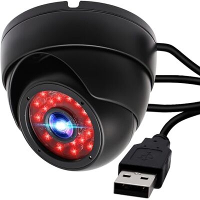 ELP Caméra dôme USB étanche 720p pour intérieur et extérieur avec vision de jour et de nuit avec LED infrarouge, caméra de surveillance USB avec objectif de 3,6 mm - Publicité ELP Caméra dôme USB étanche 720p pour intérieur et extérieur avec vision de jour et de nuit avec LED infrarouge, caméra de surveillance USB avec objectif de 3,6 mm - Publicité