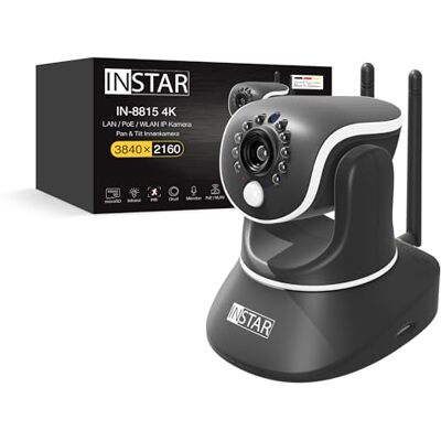 INSTAR IN-8815 4K caméra IP de Surveillance intérieure Noire, orientable (PT), LAN/WLAN/PoE, détection de Mouvement par IA, caméra HomeKit, Vision Nocturne IR, E/S d’Alarme, Audio, MQTT, WPA3, ONVIF - Publicité INSTAR IN-8815 4K caméra IP de Surveillance intérieure Noire, orientable (PT), LAN/WLAN/PoE, détection de Mouvement par IA, caméra HomeKit, Vision Nocturne IR, E/S d’Alarme, Audio, MQTT, WPA3, ONVIF - Publicité
