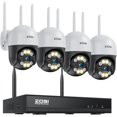 ZOSI Kit Caméra de Surveillance WiFi Extérieur 3MP, 4 Caméras IP Dôme PT 355°/140°, Audio Bidirectionnel, Détection de Personnes, Vision Nocturne Couleur, Alarme Lumière, sans Disque Dur - Publicité ZOSI Kit Caméra de Surveillance WiFi Extérieur 3MP, 4 Caméras IP Dôme PT 355°/140°, Audio Bidirectionnel, Détection de Personnes, Vision Nocturne Couleur, Alarme Lumière, sans Disque Dur - Publicité