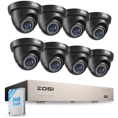 ZOSI Kit Vidéo Surveillance 1080P 8CH DVR 500GB + 8 Caméras Dôme Intérieur/Extérieur Filaires pour Maison, Garage, Détection Intelligente, Vision Nuit 24m - Publicité ZOSI Kit Vidéo Surveillance 1080P 8CH DVR 500GB + 8 Caméras Dôme Intérieur/Extérieur Filaires pour Maison, Garage, Détection Intelligente, Vision Nuit 24m - Publicité