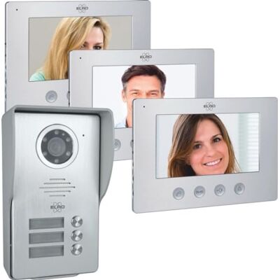 Elro DV4000-3 Interphone Vidéo │ 3 Appartements │ caméra Full HD 1080P avec Vision Nocturne │ câble 4 Fils │ 16 sonneries - Publicité Elro DV4000-3 Interphone Vidéo │ 3 Appartements │ caméra Full HD 1080P avec Vision Nocturne │ câble 4 Fils │ 16 sonneries - Publicité