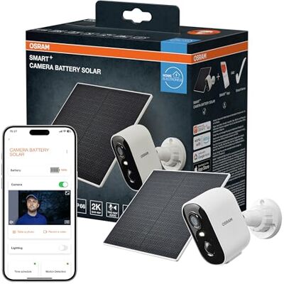 Osram Caméra extérieure SMART+ WiFi batterie solaire 4MP 2K IP66 blanche - Publicité Osram Caméra extérieure SMART+ WiFi batterie solaire 4MP 2K IP66 blanche - Publicité