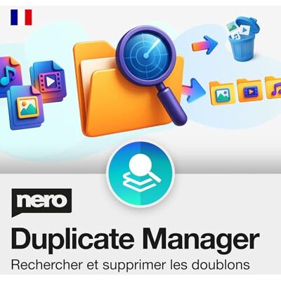 Ahead Nero Duplicate Manager Doublons photos (HEIC/HEIF, RAW, JPG, PNG), vidéos & musique IA images similaires Scan disques externes Licence à vie 1 PC Windows 11/10/8/7 - Publicité Ahead Nero Duplicate Manager Doublons photos (HEIC/HEIF, RAW, JPG, PNG), vidéos & musique IA images similaires Scan disques externes Licence à vie 1 PC Windows 11/10/8/7 - Publicité