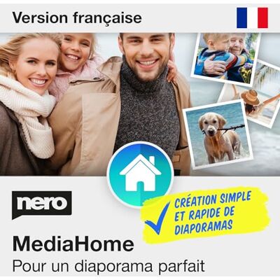 Ahead Nero MediaHome Créateur de Diaporamas Créer Diaporamas avec Photos, Vidéos et Musique Modèles et Transitions Licence à vie 1 PC Windows 11 / 10 / 8 / 7 - Publicité Ahead Nero MediaHome Créateur de Diaporamas Créer Diaporamas avec Photos, Vidéos et Musique Modèles et Transitions Licence à vie 1 PC Windows 11 / 10 / 8 / 7 - Publicité
