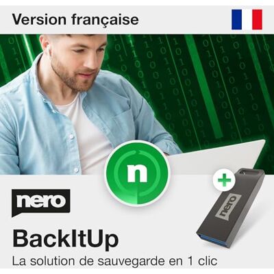 Ahead Logiciel sauvegarde Nero BackItUp avec clé USB Sauvegarde automatique, Cloud & Restauration données Licence à vie 1 PC Windows 11/10/8/7 - Publicité Ahead Logiciel sauvegarde Nero BackItUp avec clé USB Sauvegarde automatique, Cloud & Restauration données Licence à vie 1 PC Windows 11/10/8/7 - Publicité