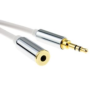 kenable Pro Métal Blanc 3,5 mm Stéréo Jack Casque d'extension Rallonge câble 0,5 m 50 cm [0.5 mètre/0,5m] - Publicité
